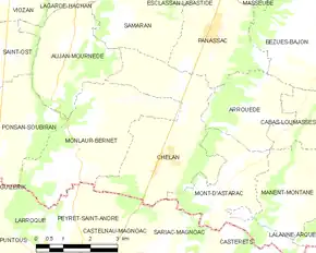 Poziția localității Chélan