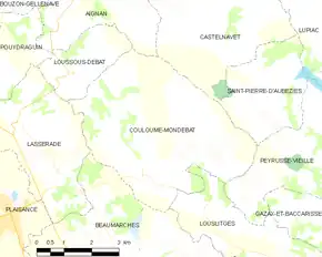 Poziția localității Couloumé-Mondebat