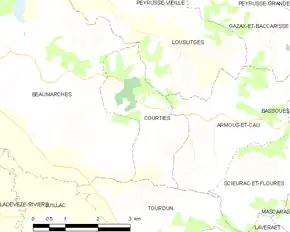 Poziția localității Courties