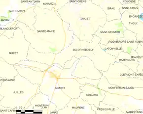 Poziția localității Escornebœuf