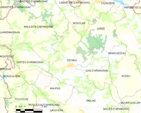 Poziția localității Estang