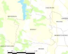 Poziția localității Estipouy