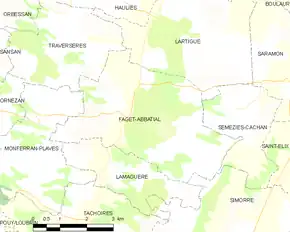 Poziția localității Faget-Abbatial