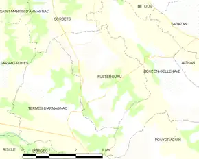 Poziția localității Fustérouau