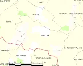 Poziția localității Garravet