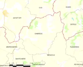 Poziția localității Gimbrède