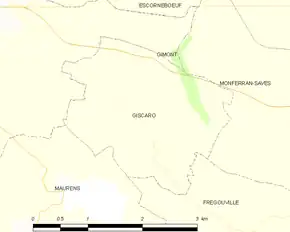 Poziția localității Giscaro