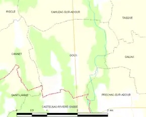 Poziția localității Goux