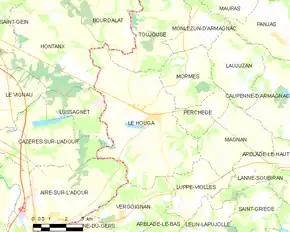 Poziția localității Le Houga