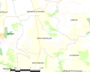 Poziția localității Idrac-Respaillès