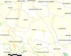 Poziția localității Jegun