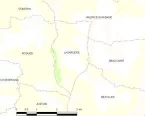 Poziția localității Lagardère