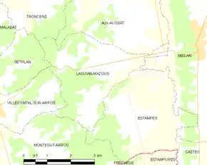 Poziția localității Laguian-Mazous