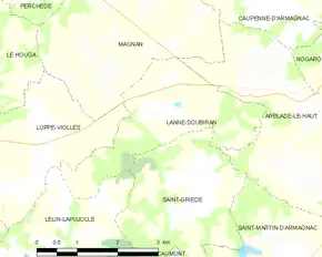 Poziția localității Lanne-Soubiran