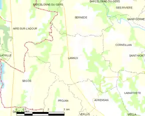 Poziția localității Lannux