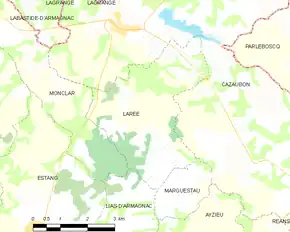 Poziția localității Larée