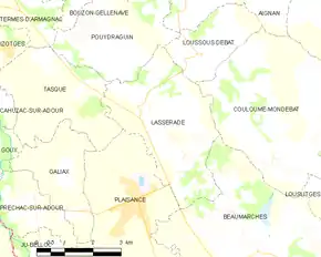 Poziția localității Lasserade