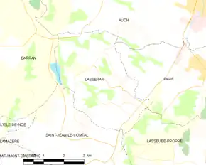 Poziția localității Lasséran