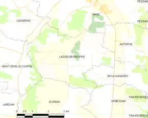 Poziția localității Lasseube-Propre