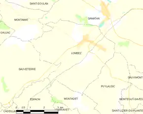 Poziția localității Lombez