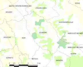 Poziția localității Loubédat