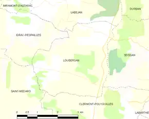 Poziția localității Loubersan