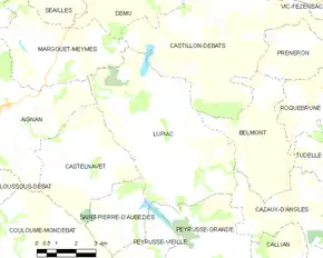 Poziția localității Lupiac