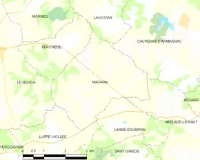 Poziția localității Magnan