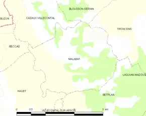Poziția localității Malabat