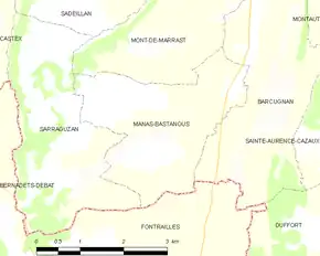 Poziția localității Manas-Bastanous