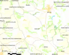 Poziția localității Manciet