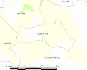 Poziția localității Mansencôme