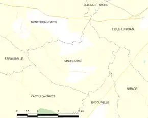 Poziția localității Marestaing