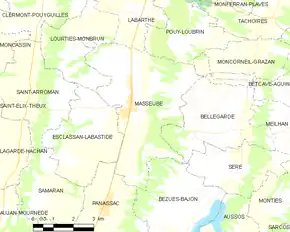 Poziția localității Masseube