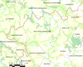 Poziția localității Mauléon-d'Armagnac