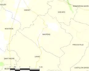 Poziția localității Maurens