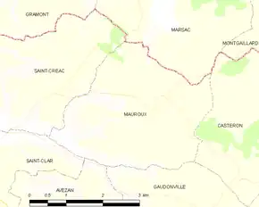 Poziția localității Mauroux