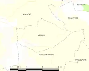 Poziția localității Mérens