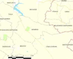 Poziția localității Monbrun