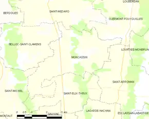 Poziția localității Moncassin