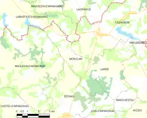 Poziția localității Monclar