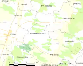 Poziția localității Monferran-Plavès