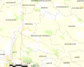 Poziția localității Montaut-les-Créneaux