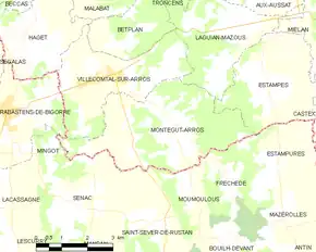 Poziția localității Montégut-Arros