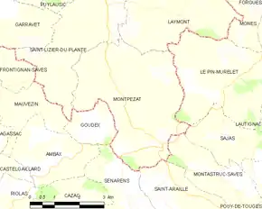 Poziția localității Montpézat