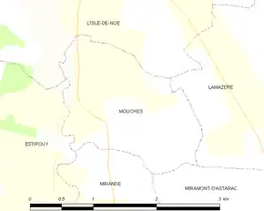 Poziția localității Mouchès