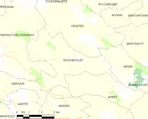 Poziția localității Nougaroulet