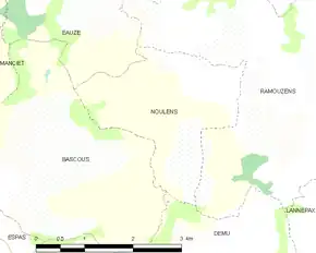 Poziția localității Noulens