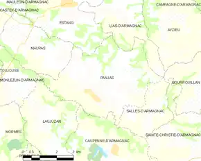 Poziția localității Panjas