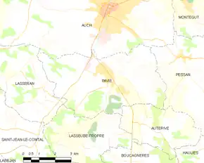 Poziția localității Pavie